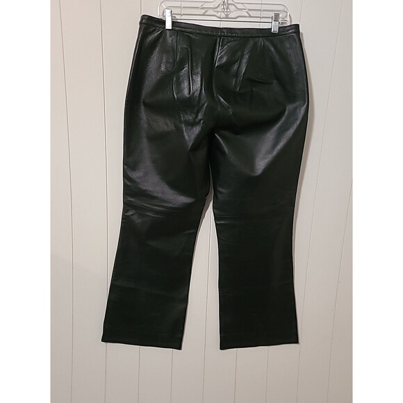 Spiegel Genuine Leather Pants Womens 16 Black Lined Straight Leg Fall Winter - Picture 5 of 10